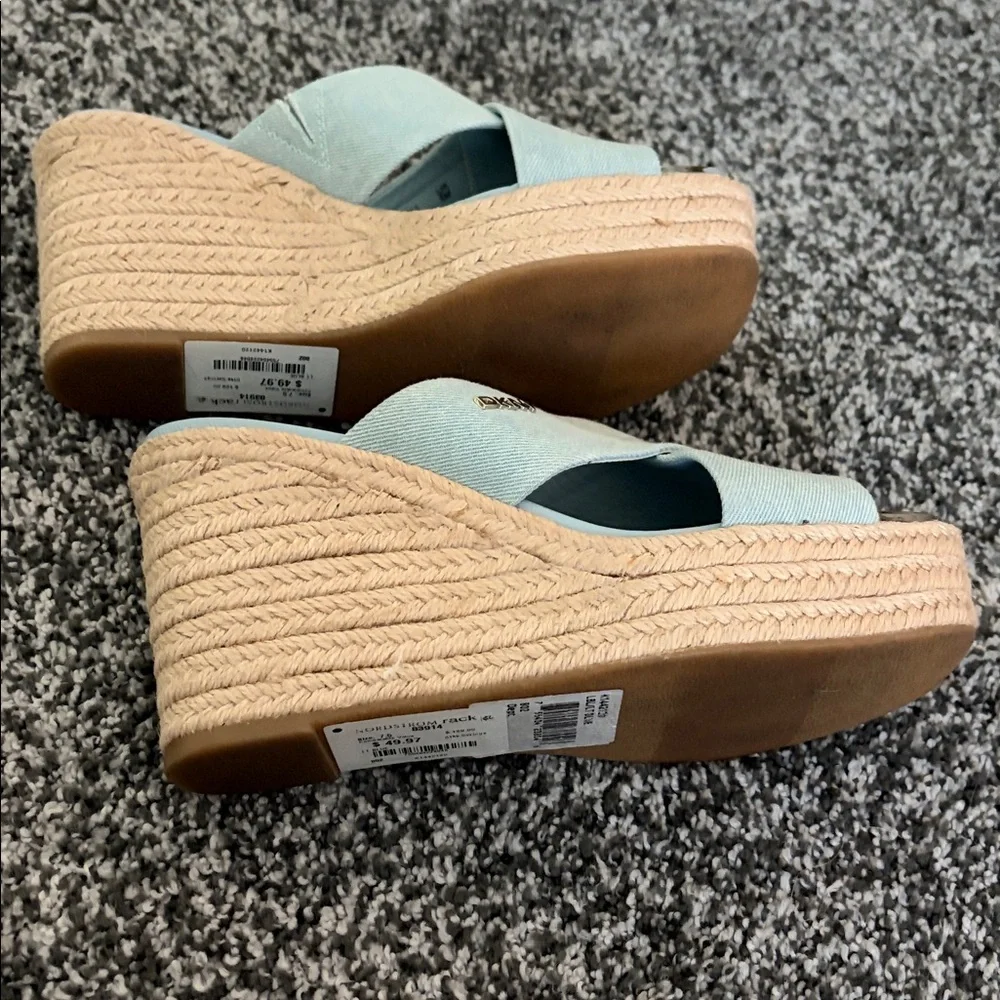 DKNY Sky Blue Espadrille Wedges - Picture 3 of 3